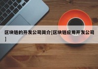 区块链的开发公司简介[区块链应用开发公司]